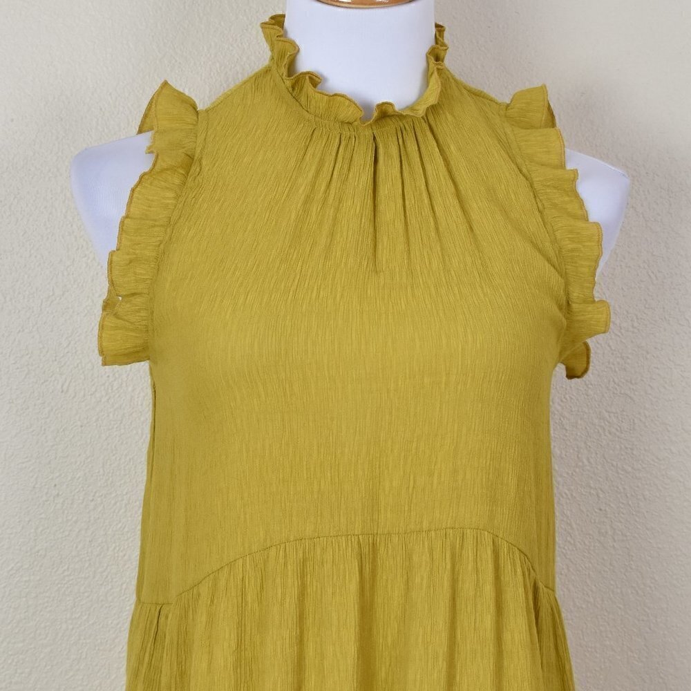 PINCH Ruffle Textured Sleeveless Yellow Dress S - Picture 2 of 8